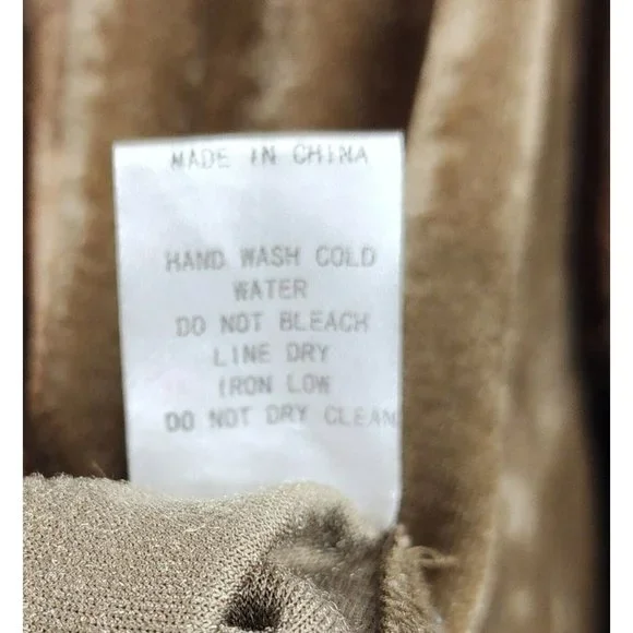 Anna Grace Hoodie Womens Small Gold Brown Retro Soft Velour 1/2 Zip Pullover - Picture 11 of 12